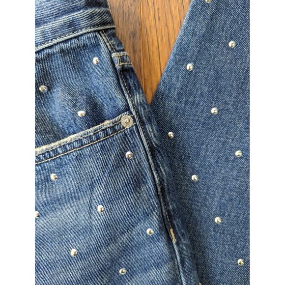 Current/Elliott The Vintage Cropped Slim Studded Jeans 27 - Picture 8 of 10